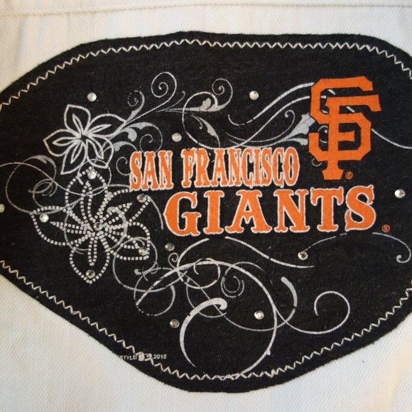 San Francisco Giants One-of-a-Kind Custom Madewell White Jean Jacket - M - Picture 3 of 6